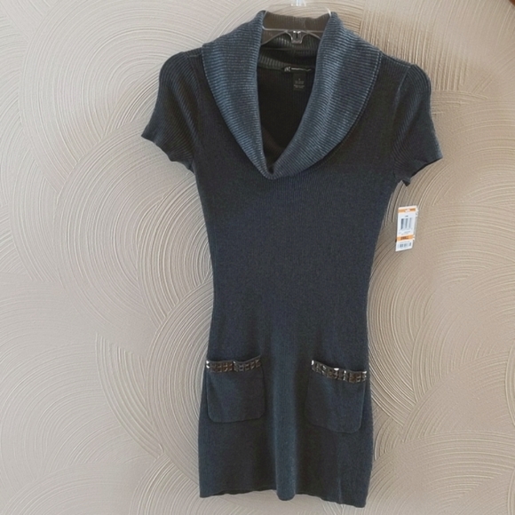 RARE FIND 🕵️♀️NWT INC International Concepts Grey Cowl Neck Dress - Picture 2 of 6